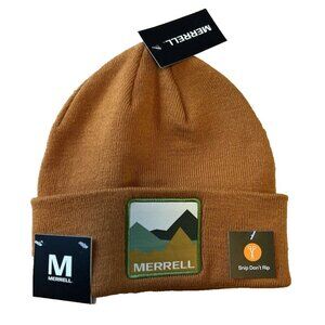 NEW Merrell Harvest Mountain Patch Beanie Unisex One Size Fits Most - Brown